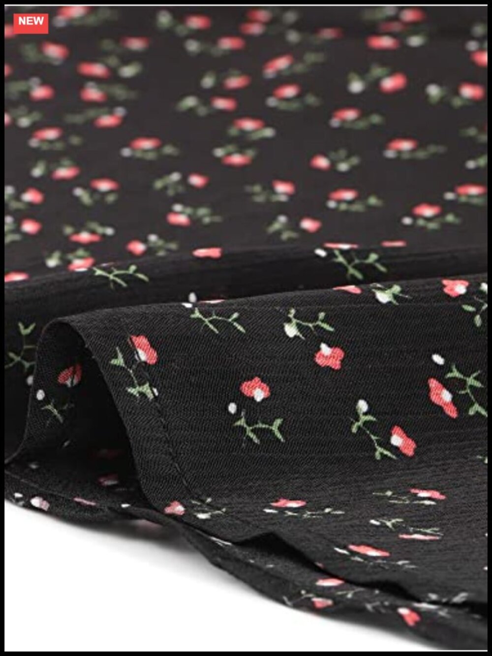 Allegra K Women's Peter Pan Collar Floral Dress with Belt Button Up - Picture 4 of 4